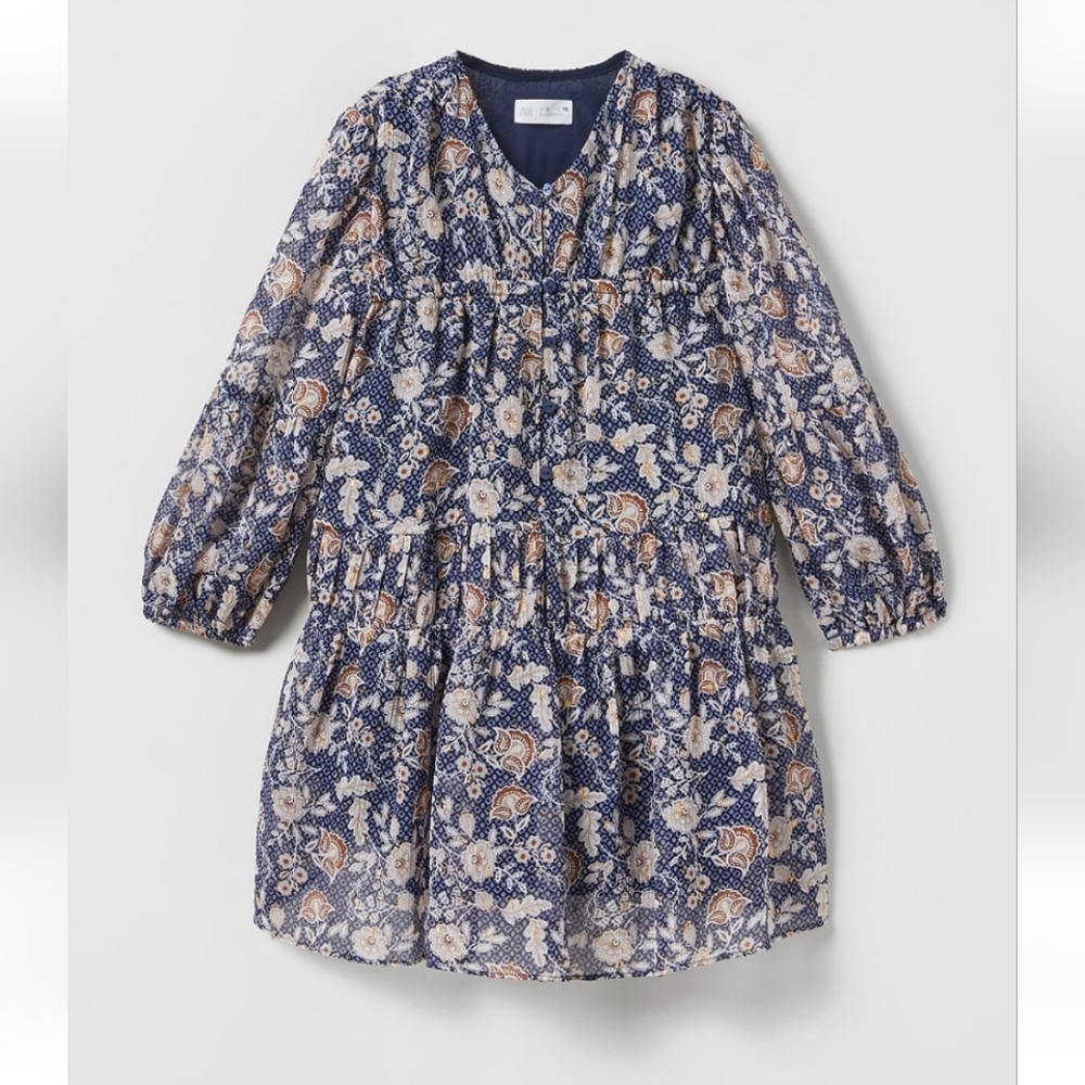 Zara Floral Dress with Ruching